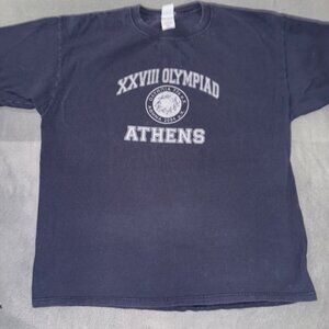 Athens 2004 Olympics T-Shirt Men’s 2XL Navy Blue Graphic Tee XXVIII Olympiad